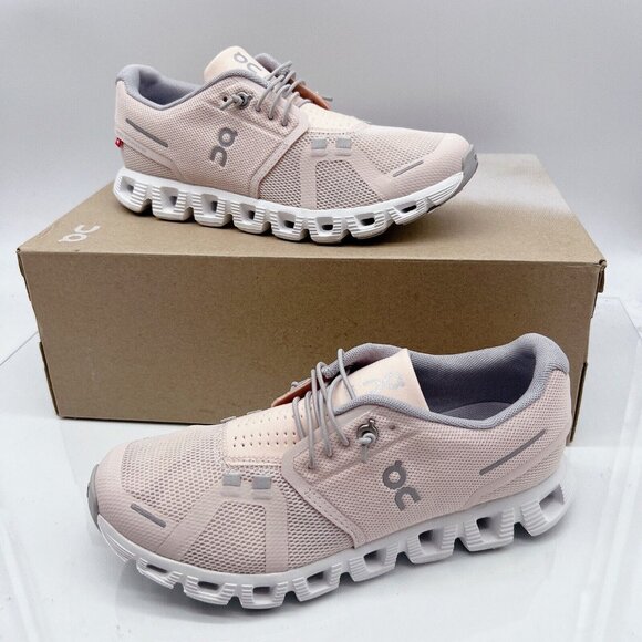 ON Cloud 5 Running Shoes Sneaker Shell/ White Pink Womens Size US 7 - Picture 2 of 12